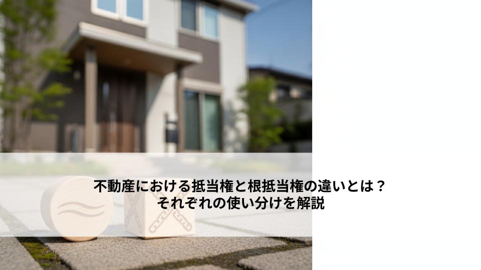 不動産における抵当権と根抵当権の違いとは？それぞれの使い分けを解説