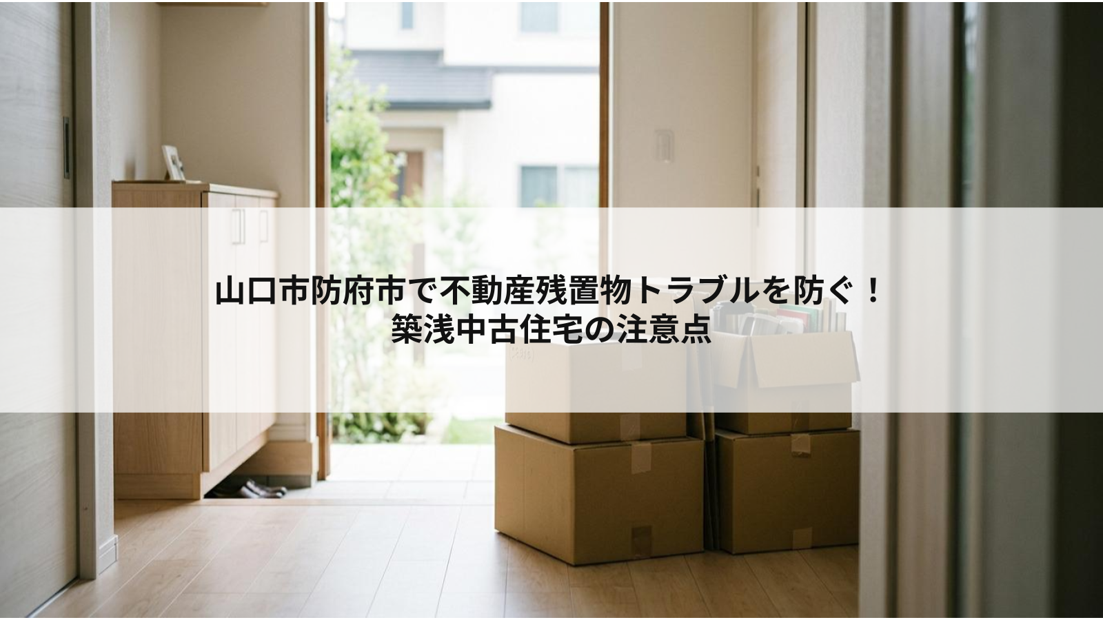 山口市防府市で不動産残置物トラブルを防ぐ！築浅中古住宅の注意点