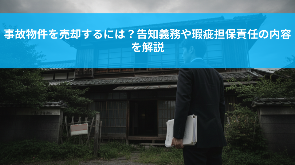 事故物件を売却するには？告知義務や瑕疵担保責任の内容を解説